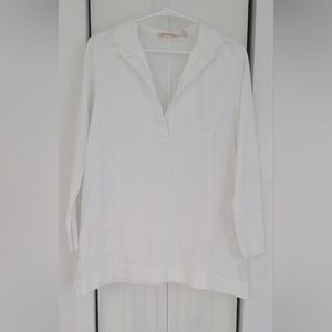 Soft Surroundings White 3/4 Sleeve Sailor Collar Tunic